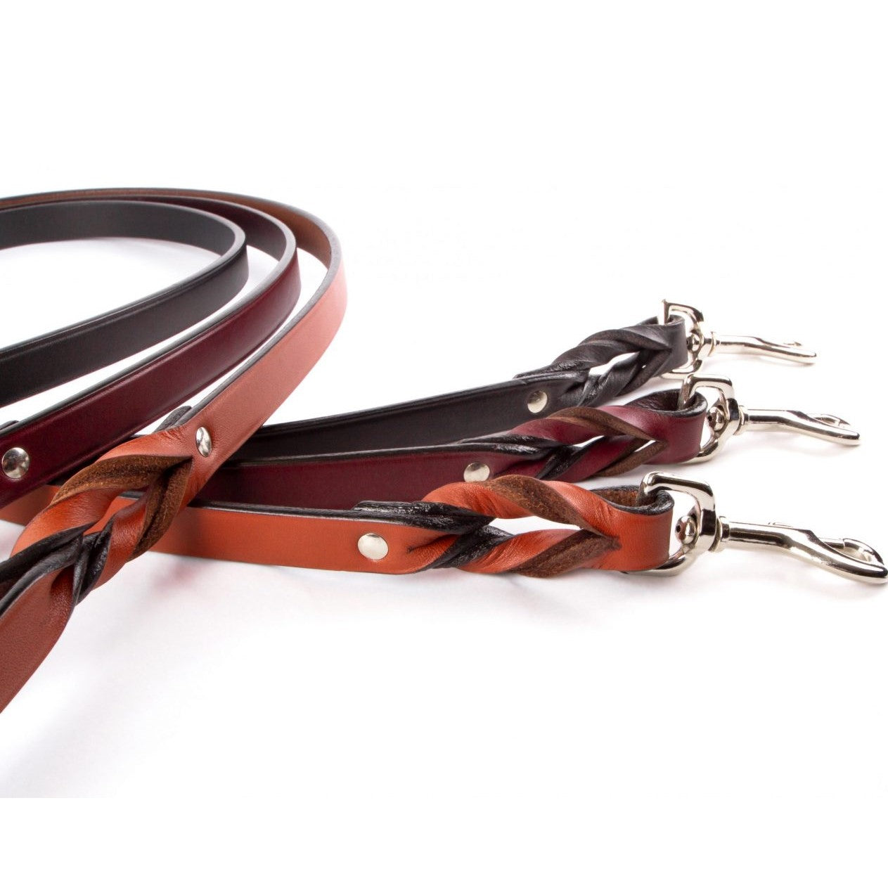 Braided leather dog leash