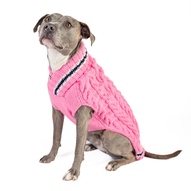 pink preppy large dog sweater