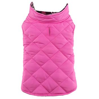 pink dog coat puffer vest