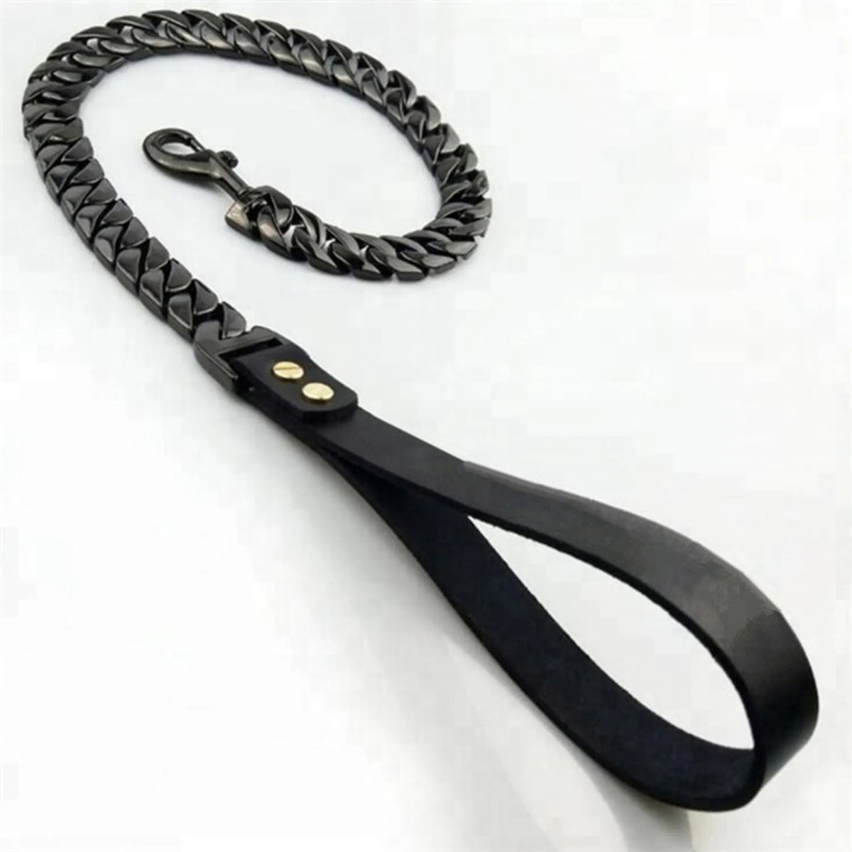 black dog chain leash large cuban link
