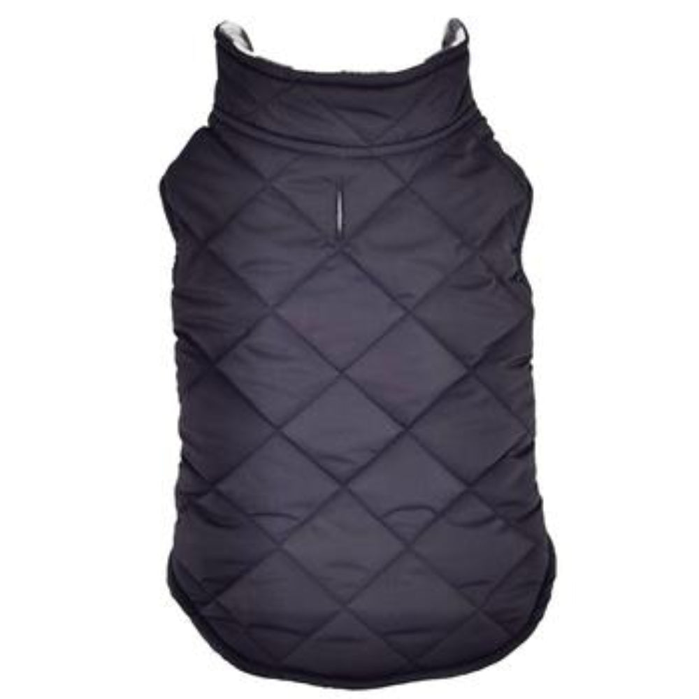 black dog puffer coat vest for large dogs