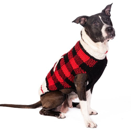 Red plaid dog sweater Big Dog Shop – Pit Bull Outfitters