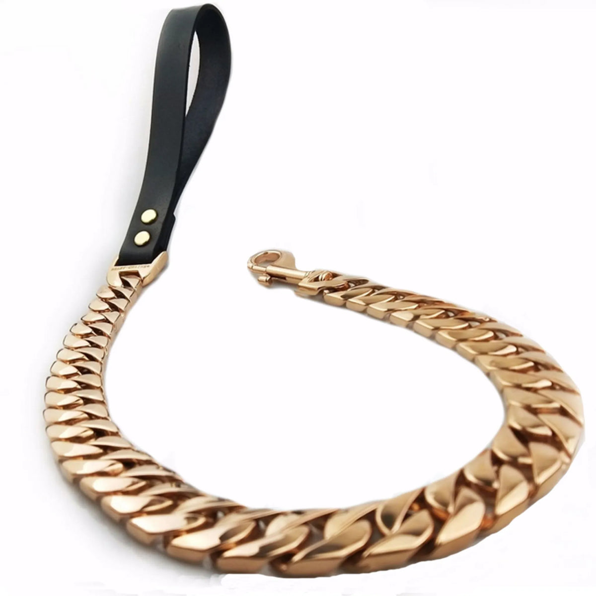rose gold cuban link chain dog leash