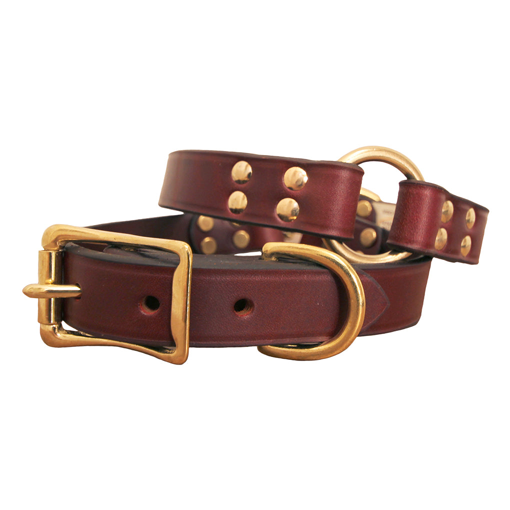 Center Ring Leather Hunting Dog Collar