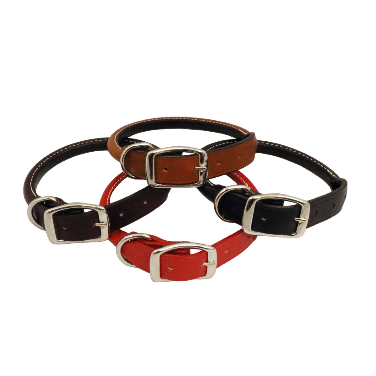 Rolled Leather Dog Collars