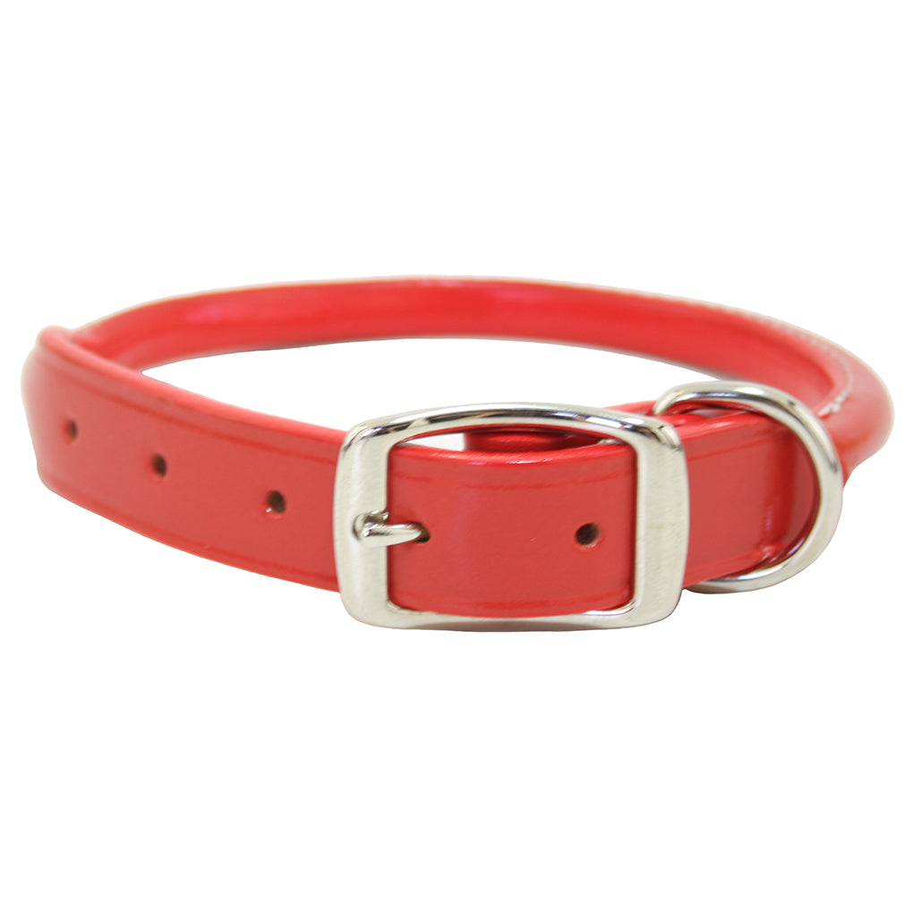 Orange Rolled Leather Dog Collar