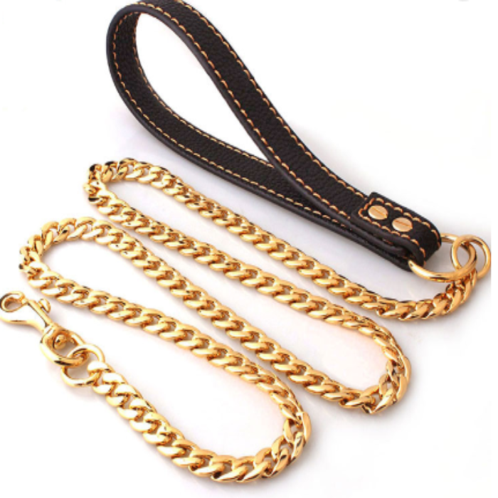 Gold Miami Link Chain Dog Leash Pit Bull Outfitters