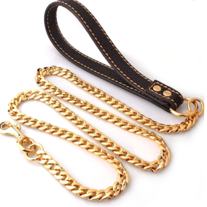 Gold Miami Link Chain Dog Leash