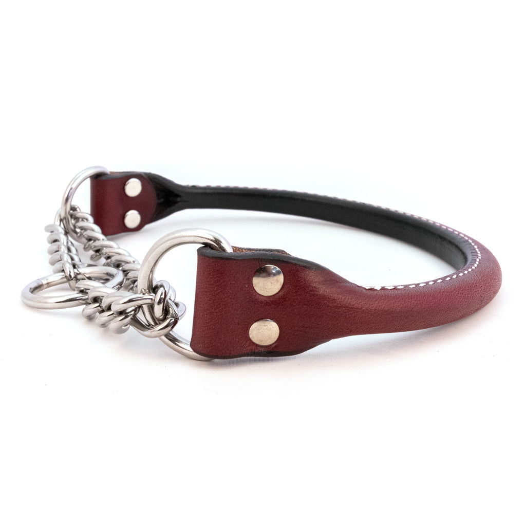 Burgundy Martingale dog Collar