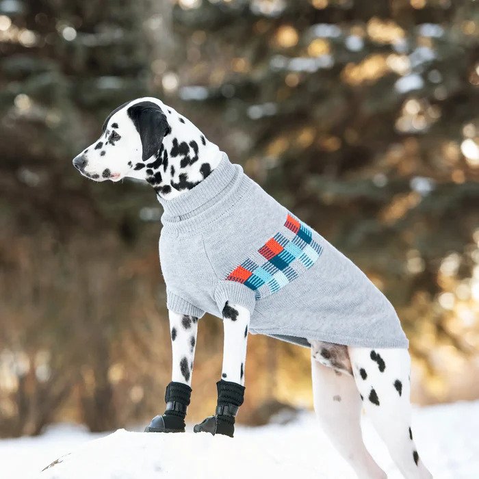 Retro Turtleneck Dog Sweater - Grey Sailor