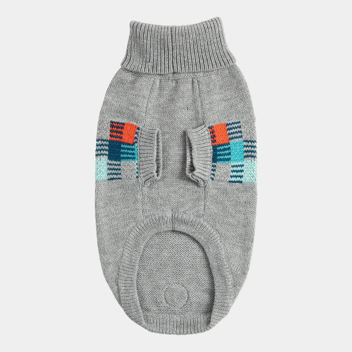 Retro Turtleneck Dog Sweater - Grey Sailor