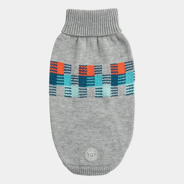 Retro Turtleneck Dog Sweater - Grey Sailor