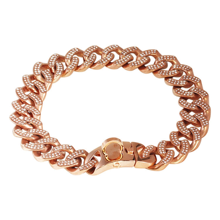 rose gold dog collar with rhinestones