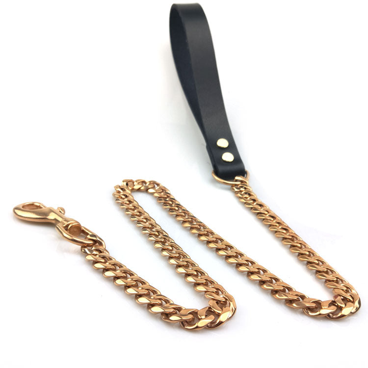 rose gold dog chain leash