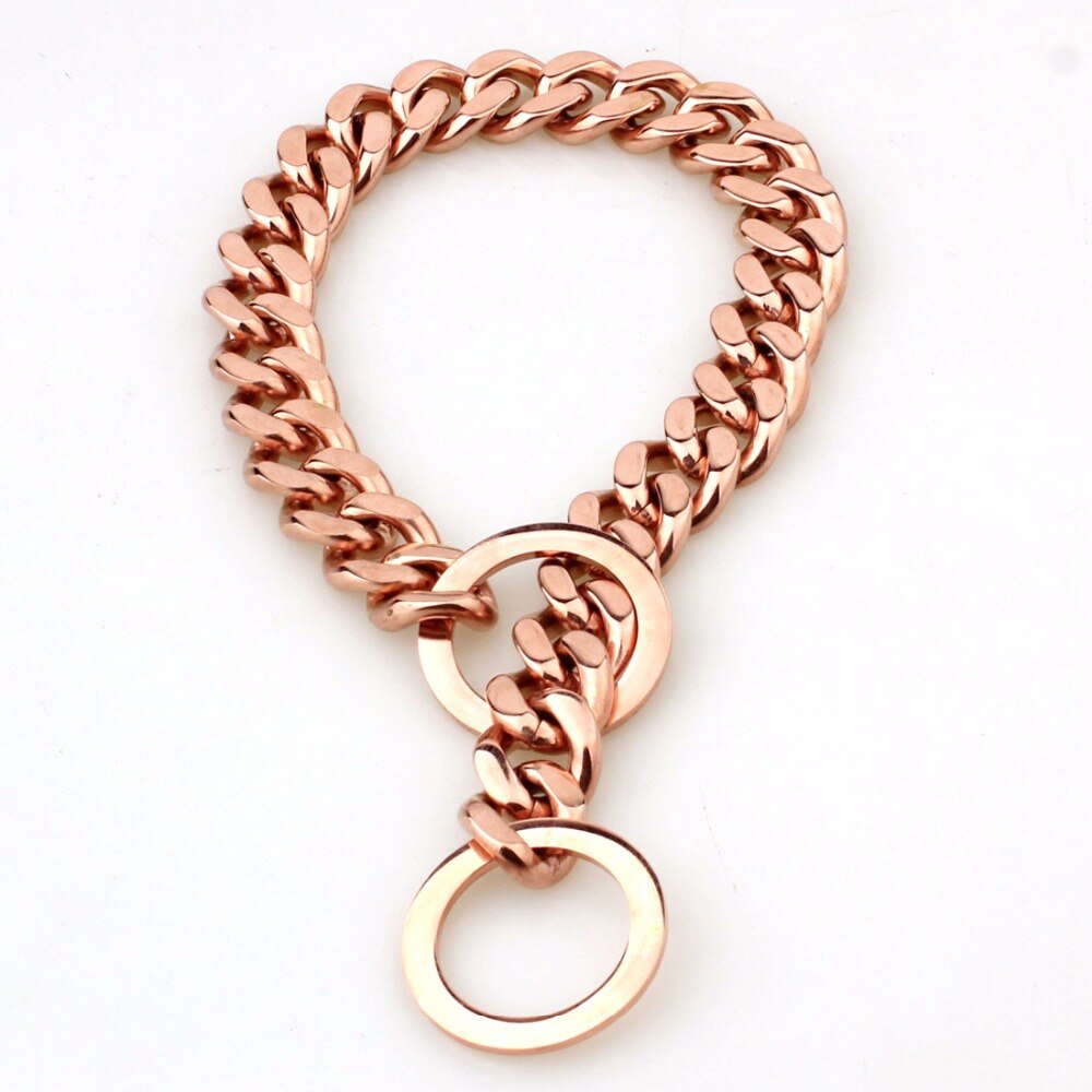 Rose Gold Dog Chain Collar Cuban Link – gold dog chain for big dog and  small dog-pethapy