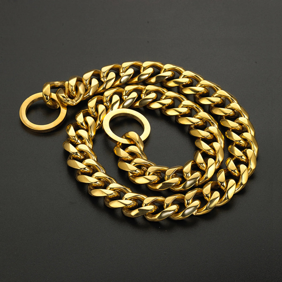gold dog chain choker
