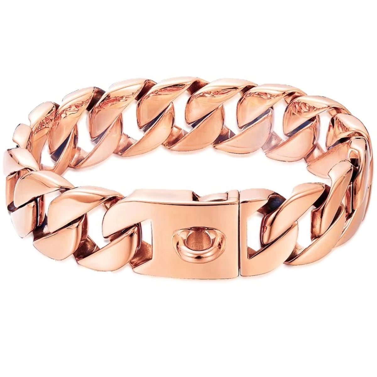 rose gold Cuban link dog chain collar