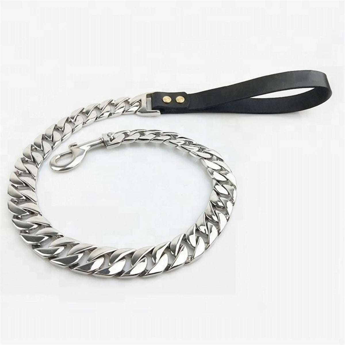 silver cuban link dog leash leash