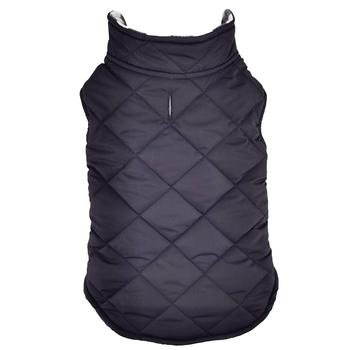 black dog puffer coat vest for large dogs