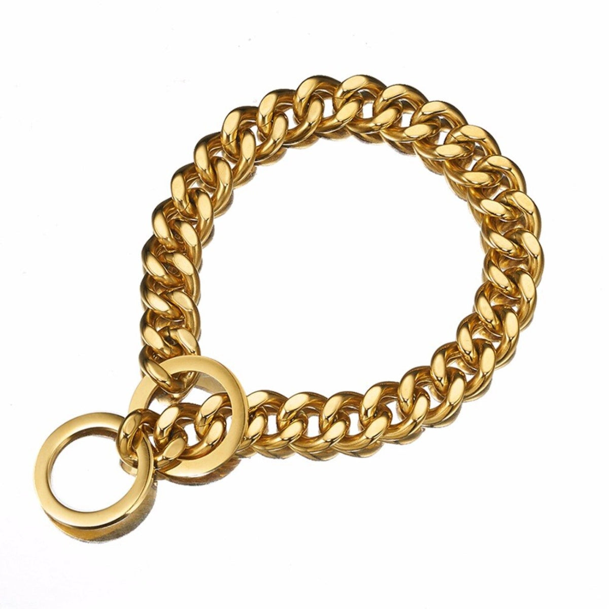 gold chain choker dog collar