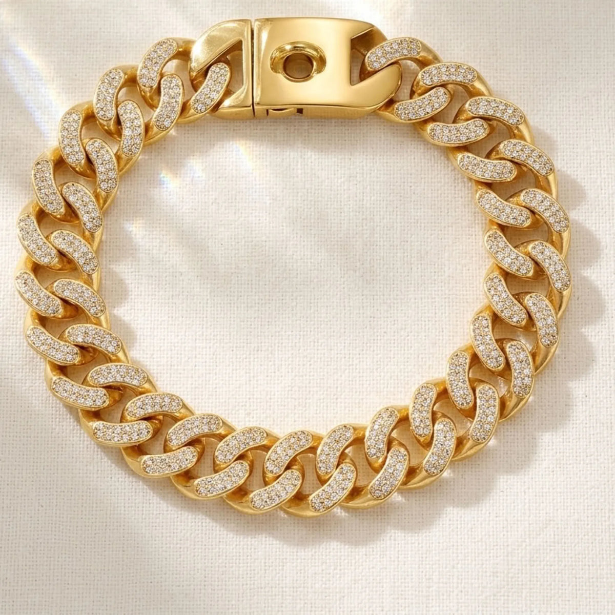 gold rhinestone dog chain collar