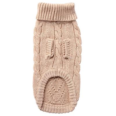 Classic Cable Knit Dog Sweater-Oatmeal