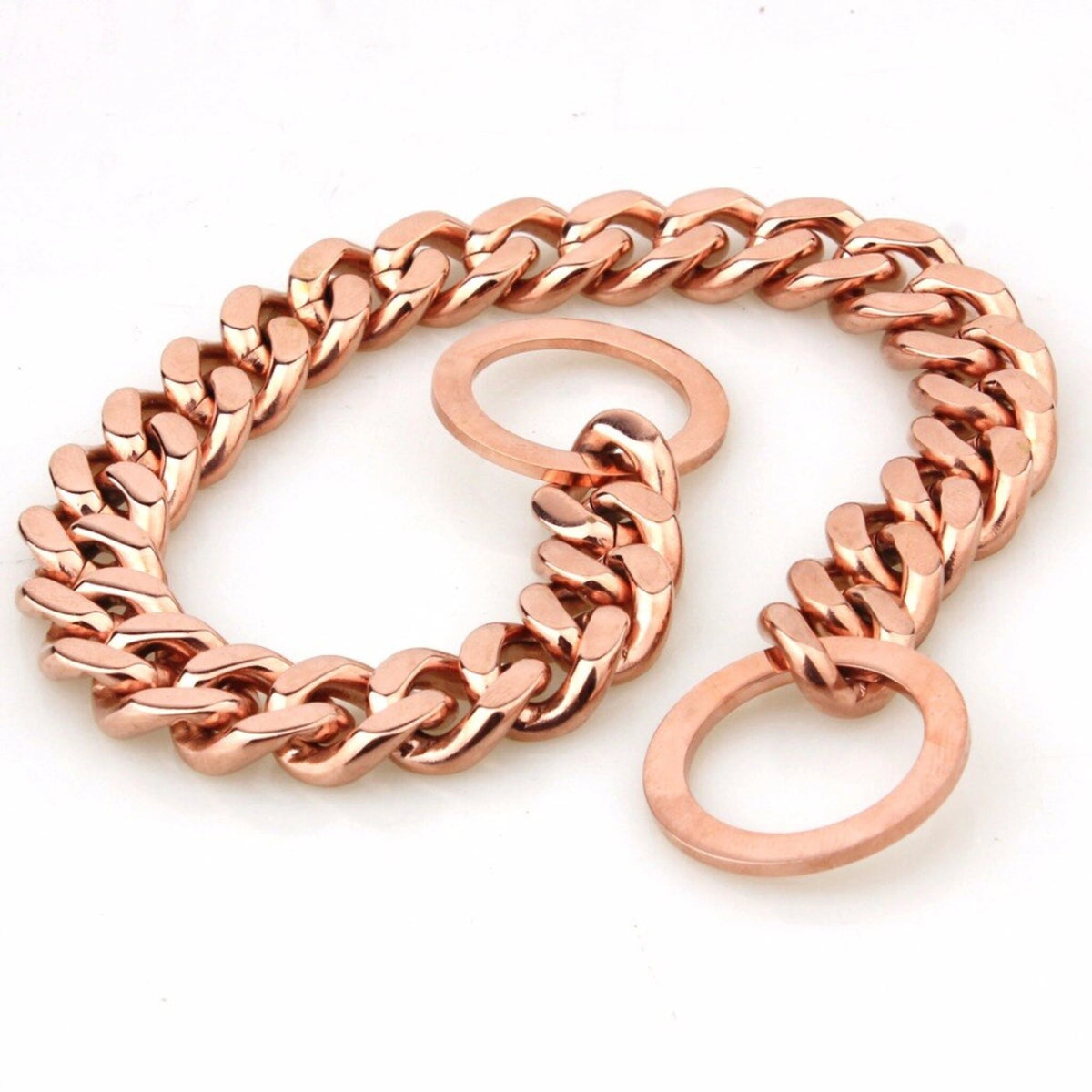 rose gold cuban link dog choker chain