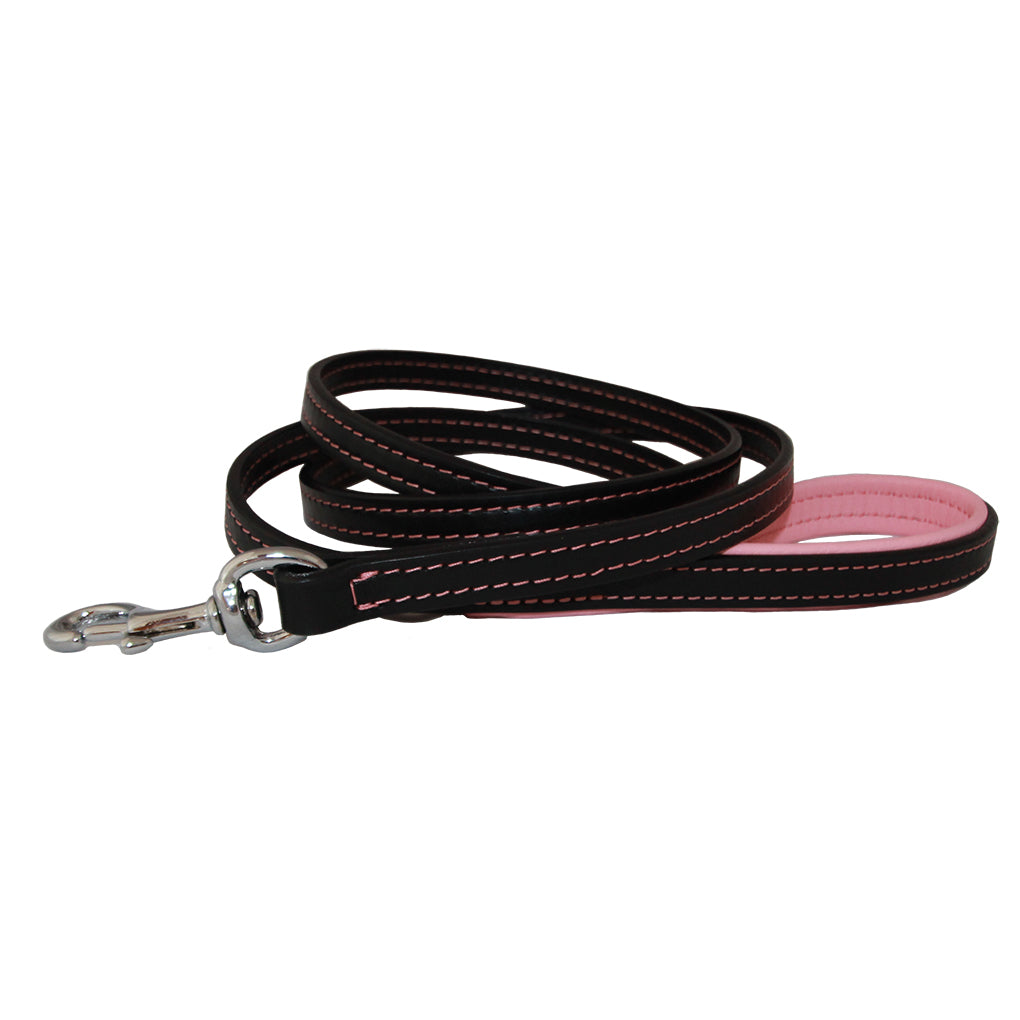 Padded handle leather leash