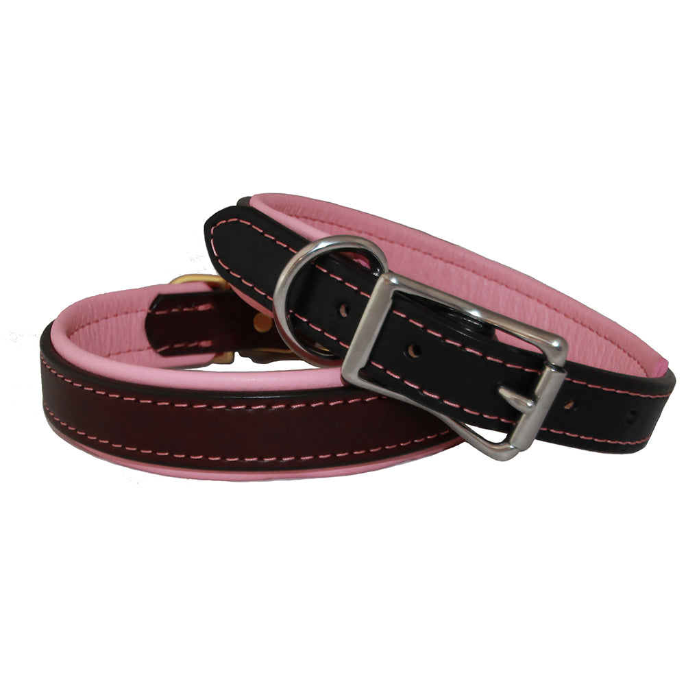 pink padded dog collars