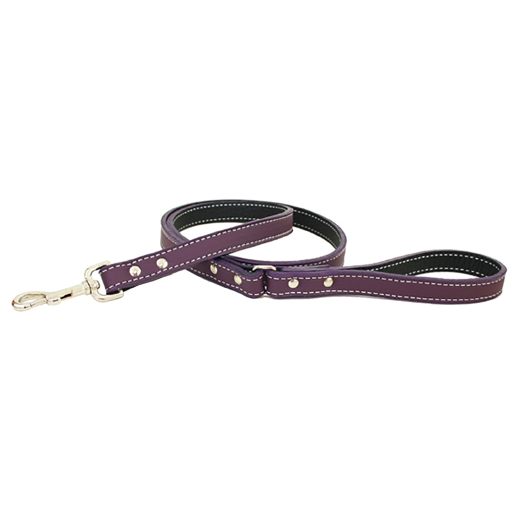 Purple Italian Leather Dog Leash