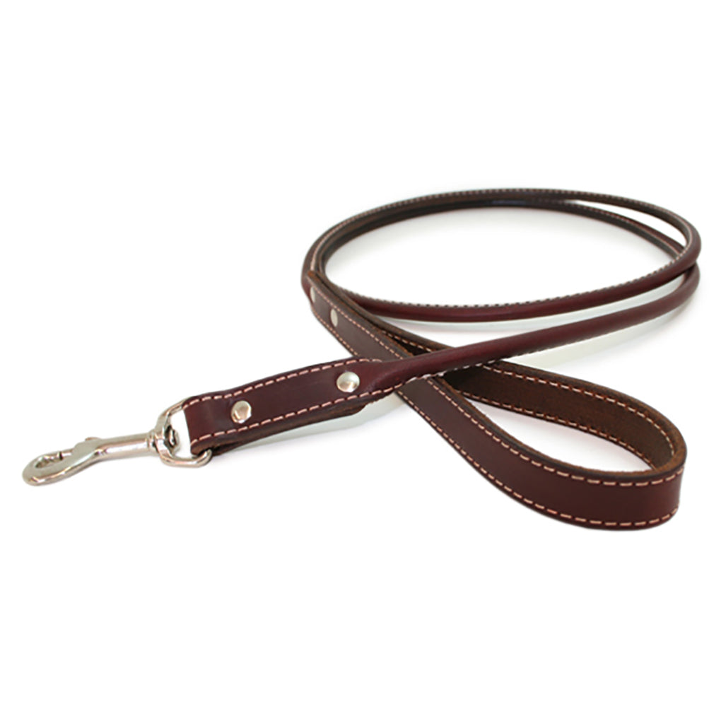 Burgundy Rolled Leather Dog Leash