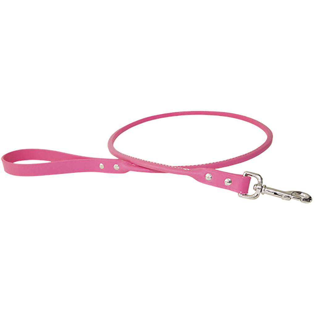 Pink Rolled Leather Dog Leash