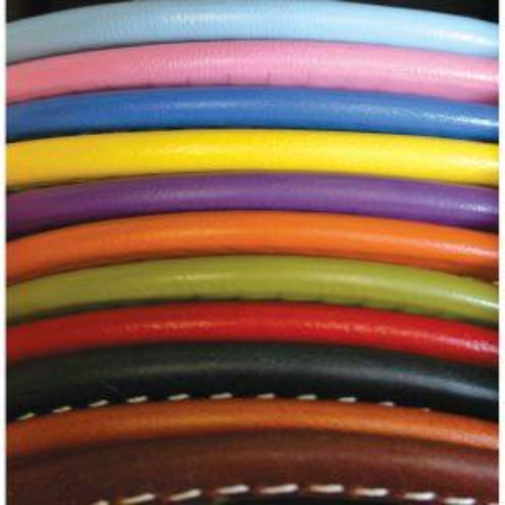 Rolled Leather Dog Leash colors
