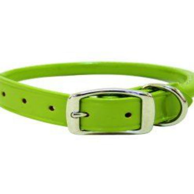 Green Rolled Leather Dog Collar