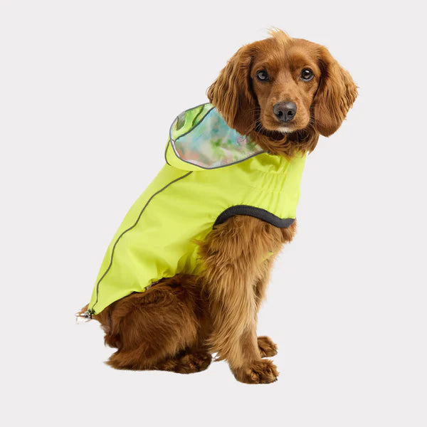 Dog Rain Coat - Reversible Yellow and Tie-Dye