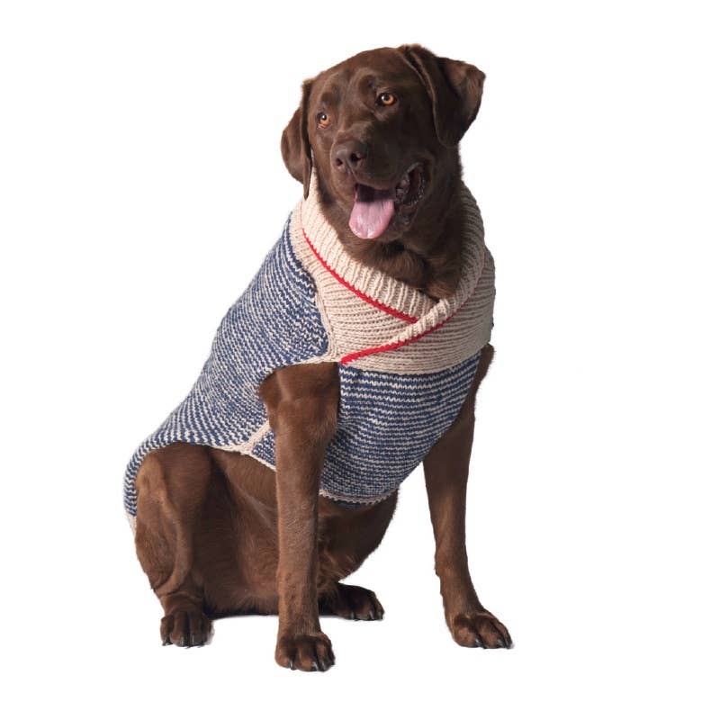 Shawl collar dog sweater