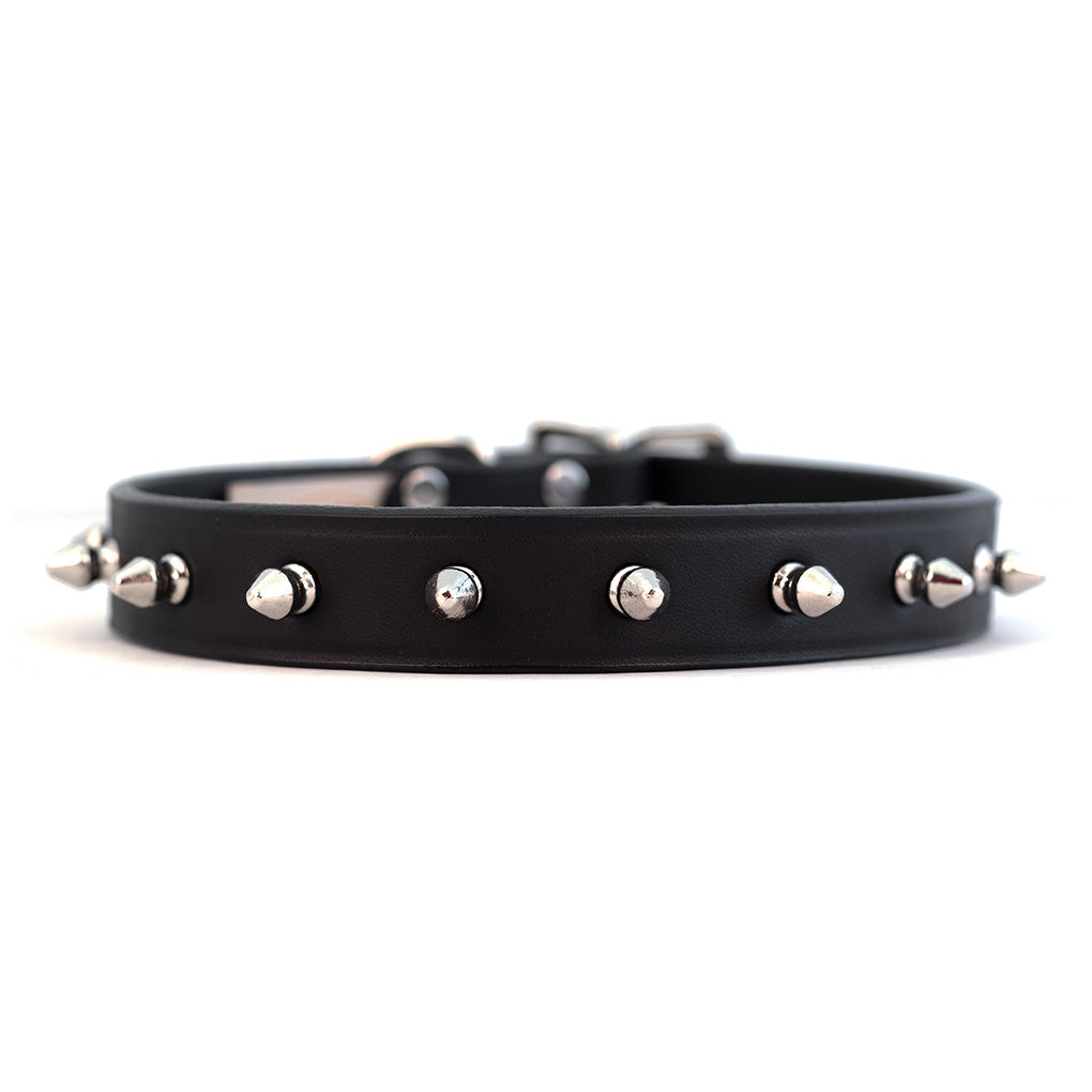 black spiked dog collar