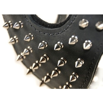 Spiked leather dog harness