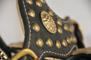 studded leather large dog harness