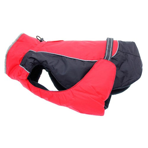 Alpine All-Weather Dog Coat in Red and Black