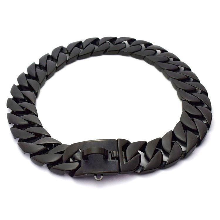 black cuban link dog collar
