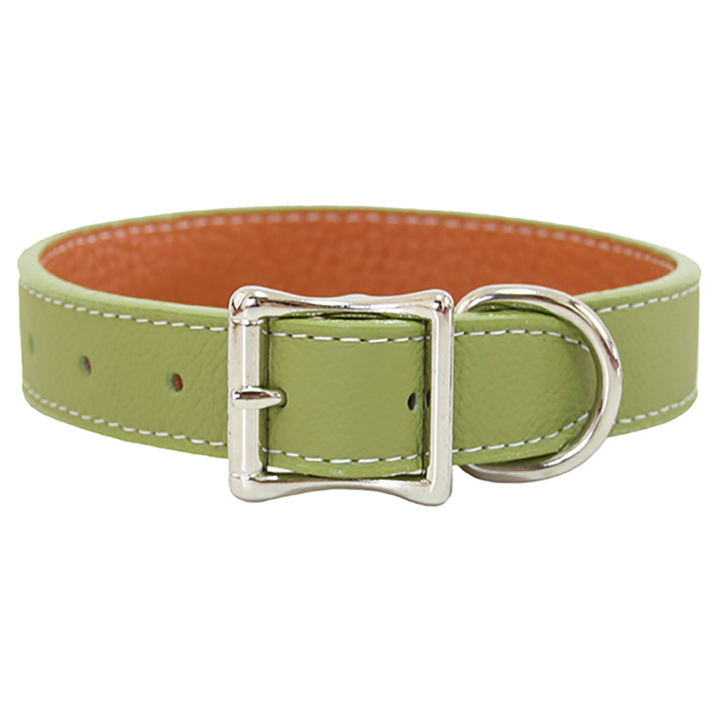 green large leather dog collars