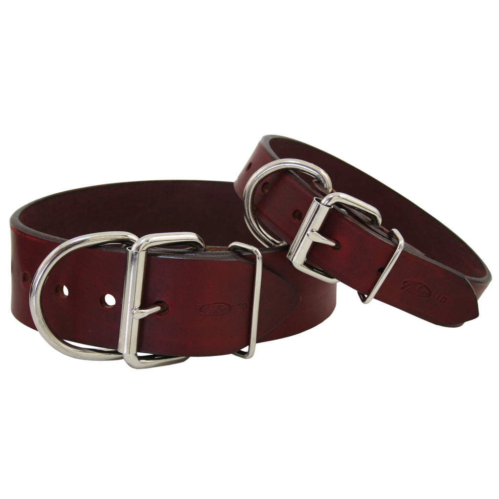 Handmade Wide Brown Leather Dog Collar – Big & Thick Padded For Staffy / Pit Bull