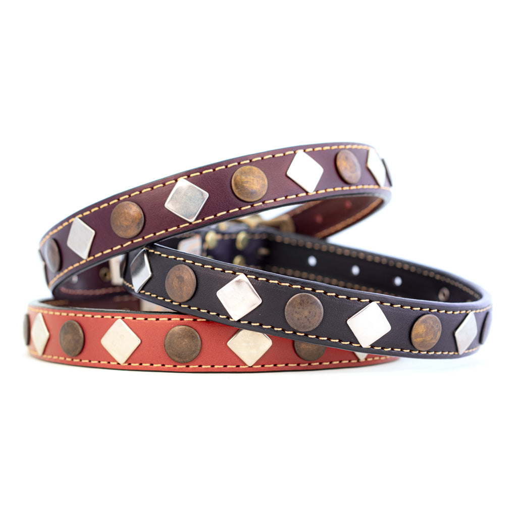 leather studded dog collar