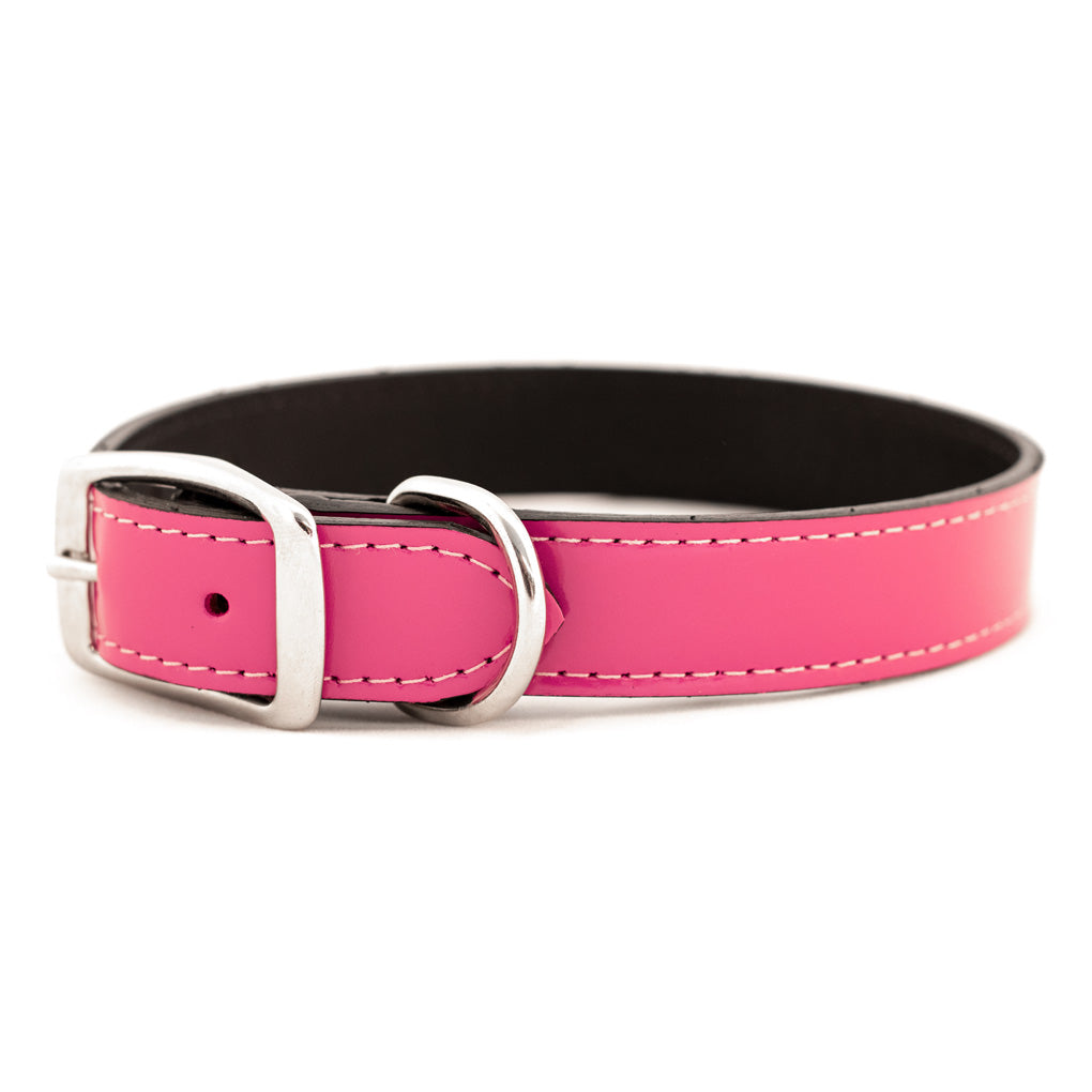 pink patent leather dog collars