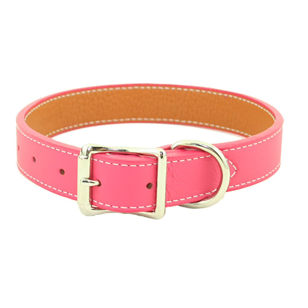 Luxury Pet Collar- Genuine Italian Leather Collar- Fancy Leather Collar,  Unique Dog Collar- Cherry Blossom