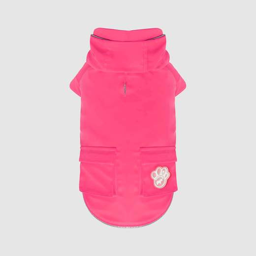 Pink Snap-back Hooded Waterproof Dog Coat