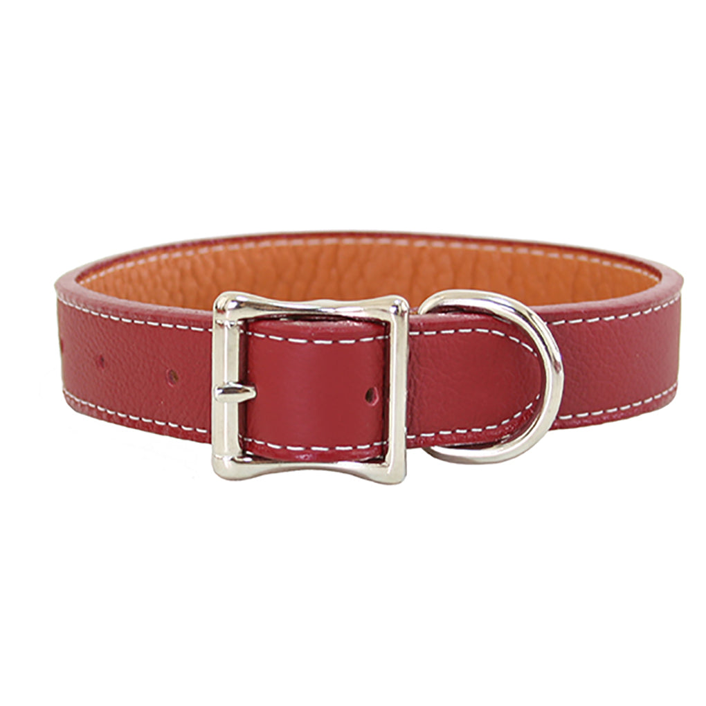 red leather dog collars