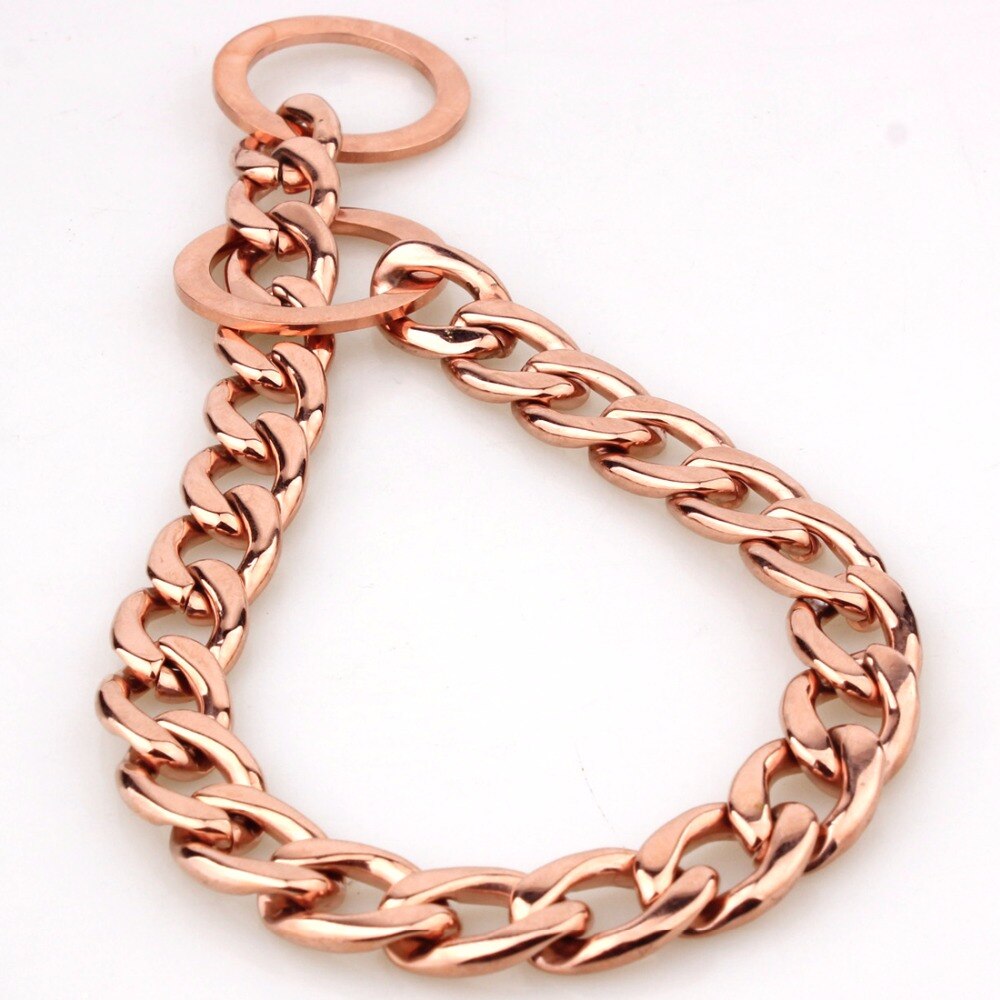 rose gold dog chain collar